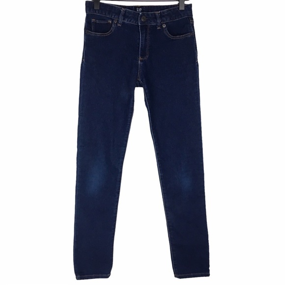 GAP Jeans Stretch Super Skinny Slim Denim Dark Wash Girls Size 12 Regular - Picture 1 of 12